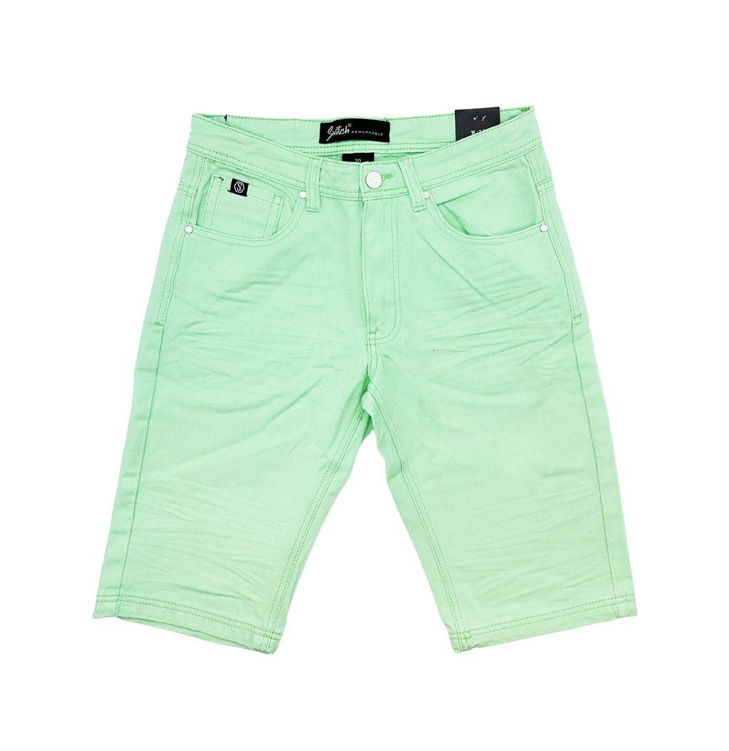 SWITCH MEN'S DISTRESSED TWILL SHORTS (LIGHT MINT)