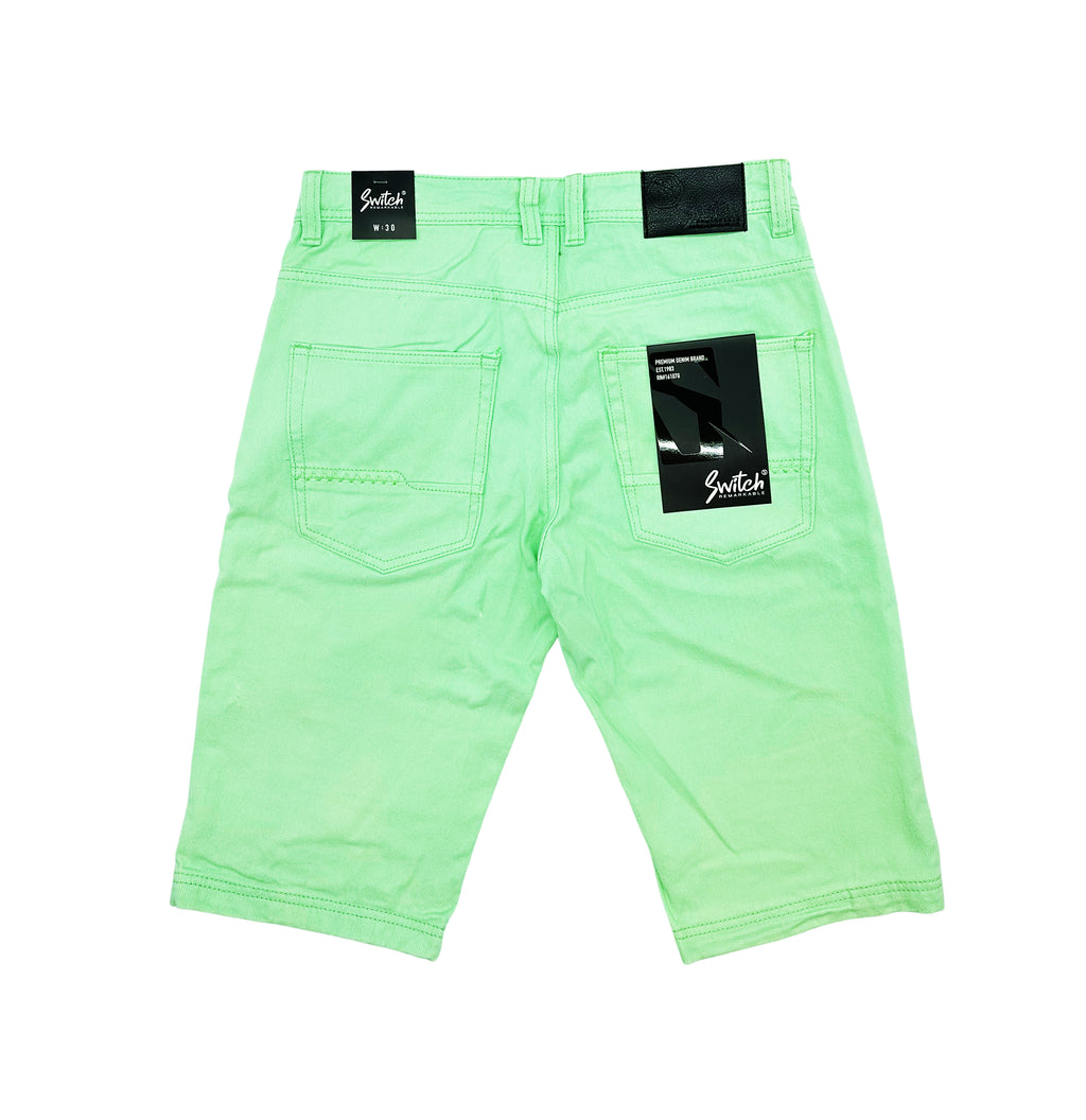 SWITCH MEN'S DISTRESSED TWILL SHORTS (LIGHT MINT)