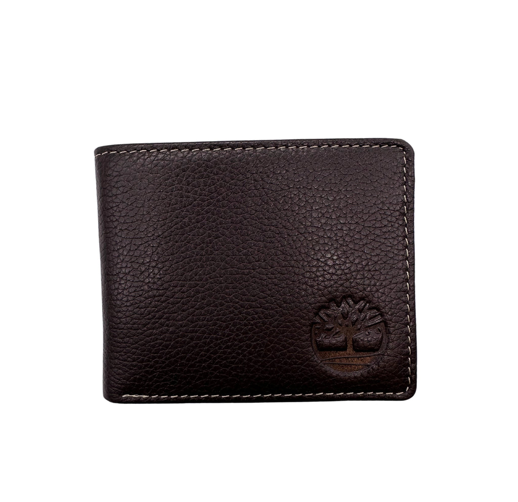 TIMBERLAND MEN'S LEATHER PASSCASE WALLET (BROWN)