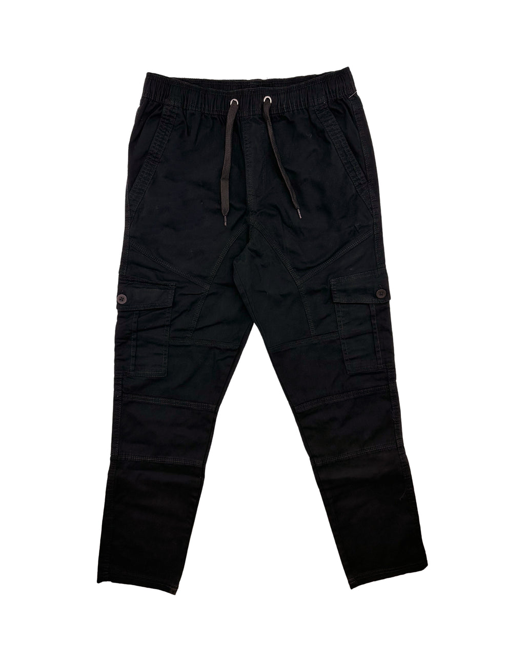 PLOREO MEN'S TWILL SPANDEX CARGO JOGGER (BLACK)