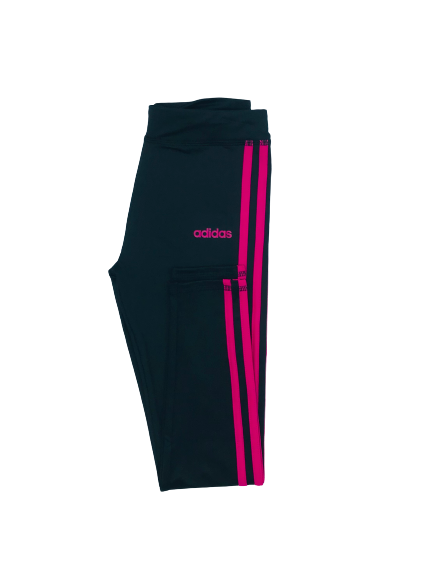 KIDS 3 STRIPE ADIDAS TIGHTS (SMALL- X-LARGE) (Available in Black/Pink and Black/White)