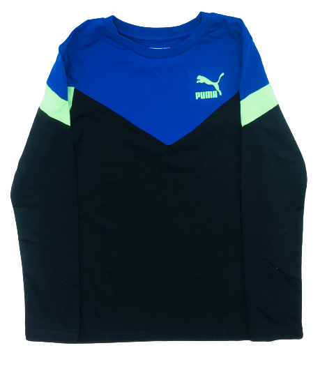 PUMA MCS PACK CTN LS TEE ( SMALL-X-LARGE) (Available in Lt Beige and Black) BLACK