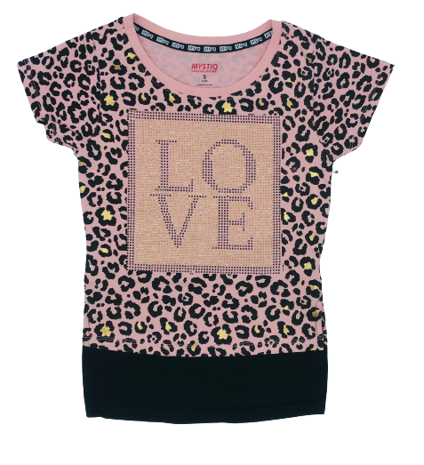 KIDS LEOPARD FOIL PRINT TEE (SMALL-LARGE) (Available in Dark Rose and Red)