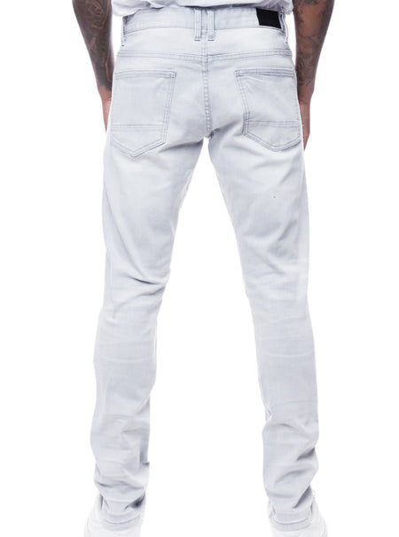 SMOKE RISE HEAVY RIP & REPAIR SEMI BASIC GREY JEANS