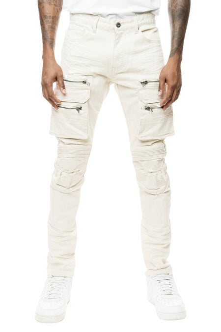 SMOKE RISE UITILITY TWILL ENGINEERED JEANS (LATTE)