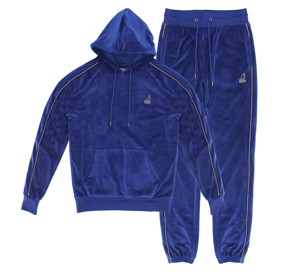 KANGOL 2PC VELOUR TRACKSETS (BLUE)