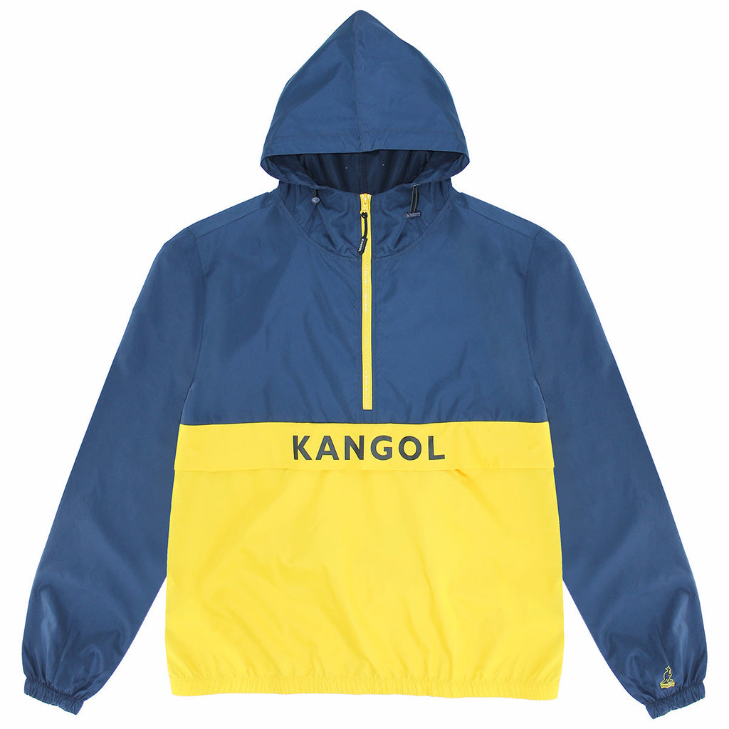 KANGOL PACKABALE WINDBREAKER JACKET (NAVY/YELLOW)