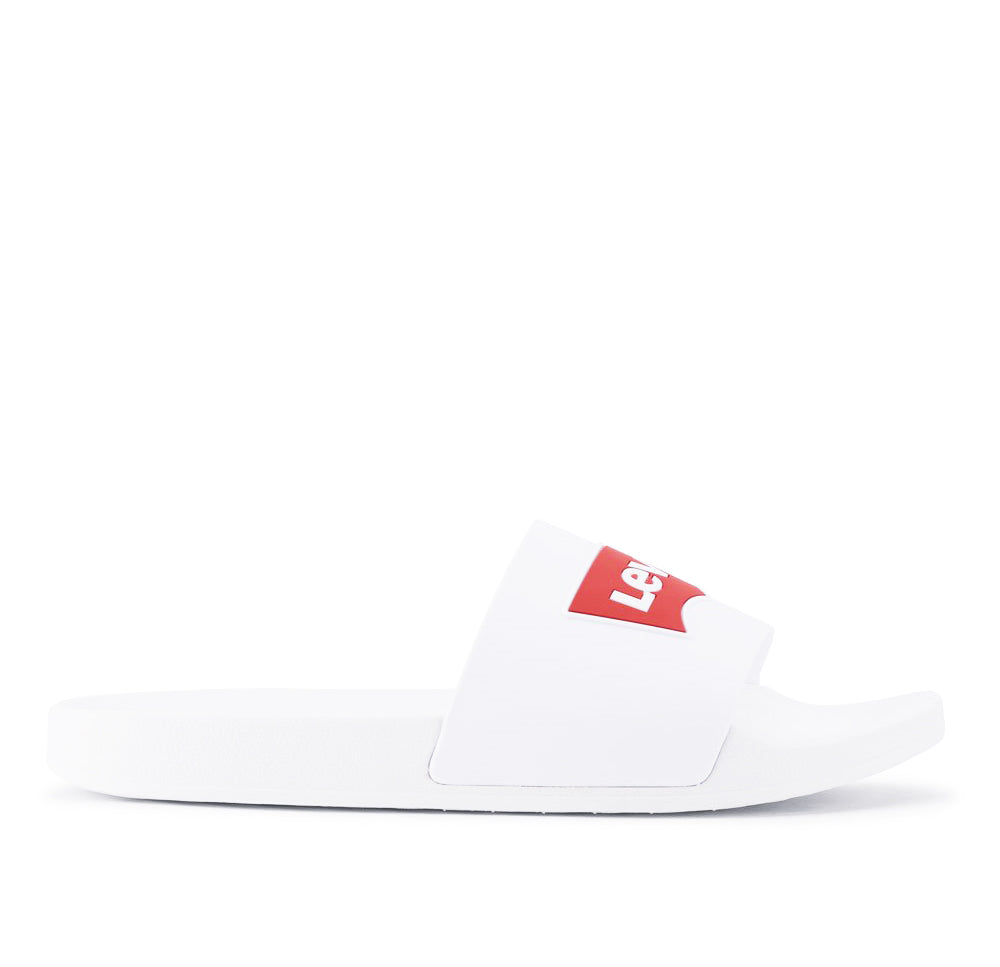 LEVI'S MENS BATWING SLIDE 2 SLIP-ON SANDAL SHOE (WHITE)