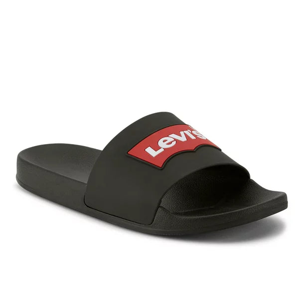 LEVI'S MENS BATWING SLIDE 2 SLIP-ON SANDAL SHOE (BLACK)