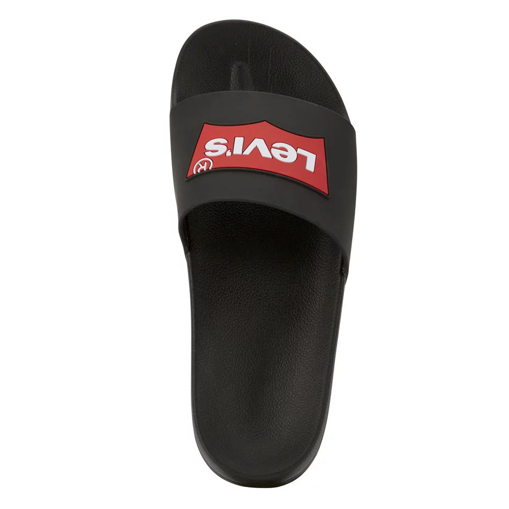 LEVI'S MENS BATWING SLIDE 2 SLIP-ON SANDAL SHOE (BLACK)