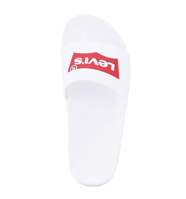 LEVI'S MENS BATWING SLIDE 2 SLIP-ON SANDAL SHOE (WHITE)