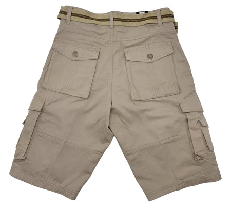 PLOREO CARGO BELTED SHORTS (KHAKI)