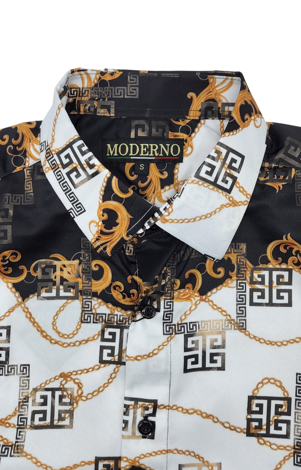 MODERNO MEN'S FANCY SHORT SLEEVE SHIRTS (MJSS-213 WHITE)