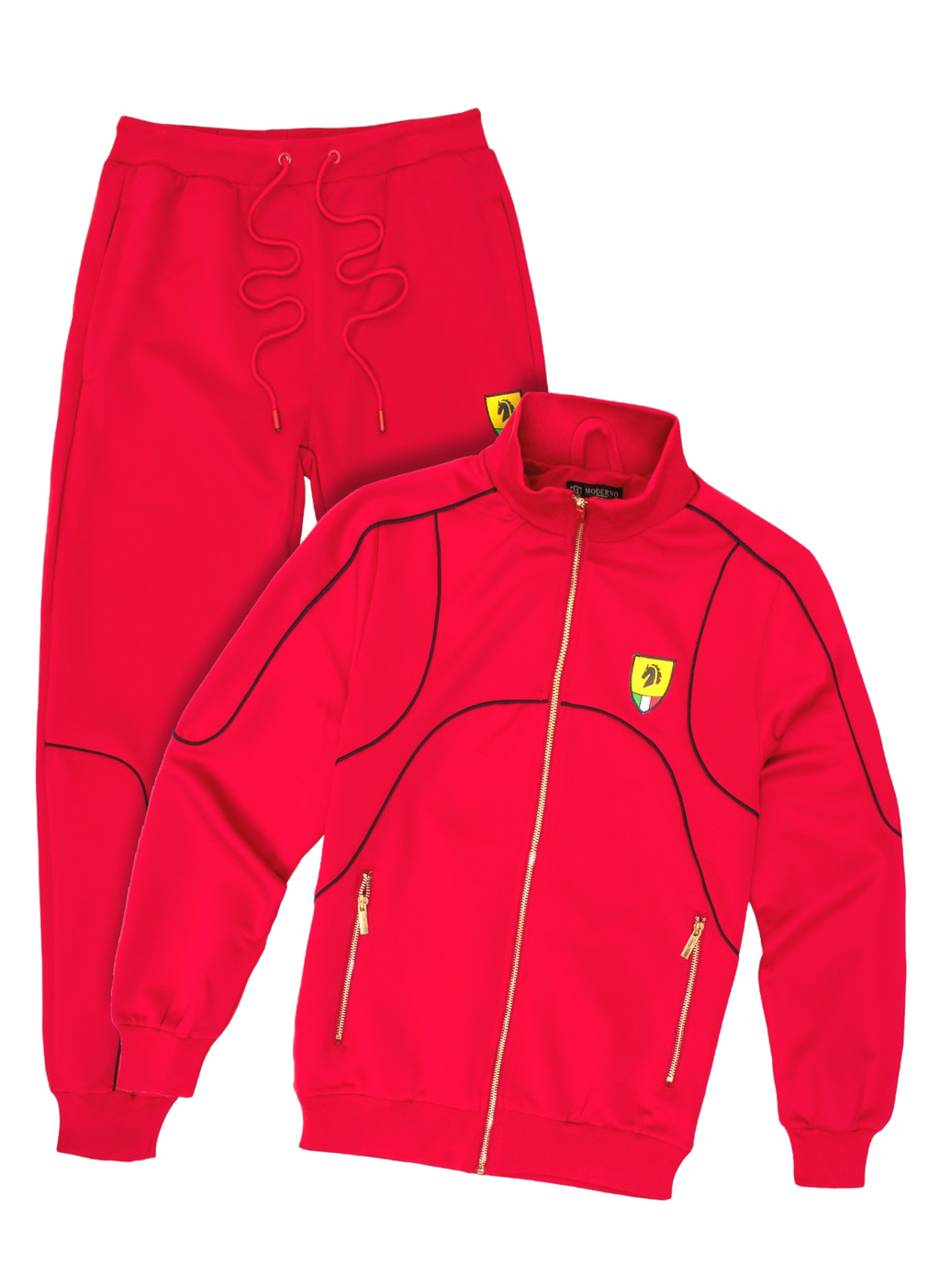 2 PCS FANCY MODERNO TRACKSUIT (RED MJST-581)