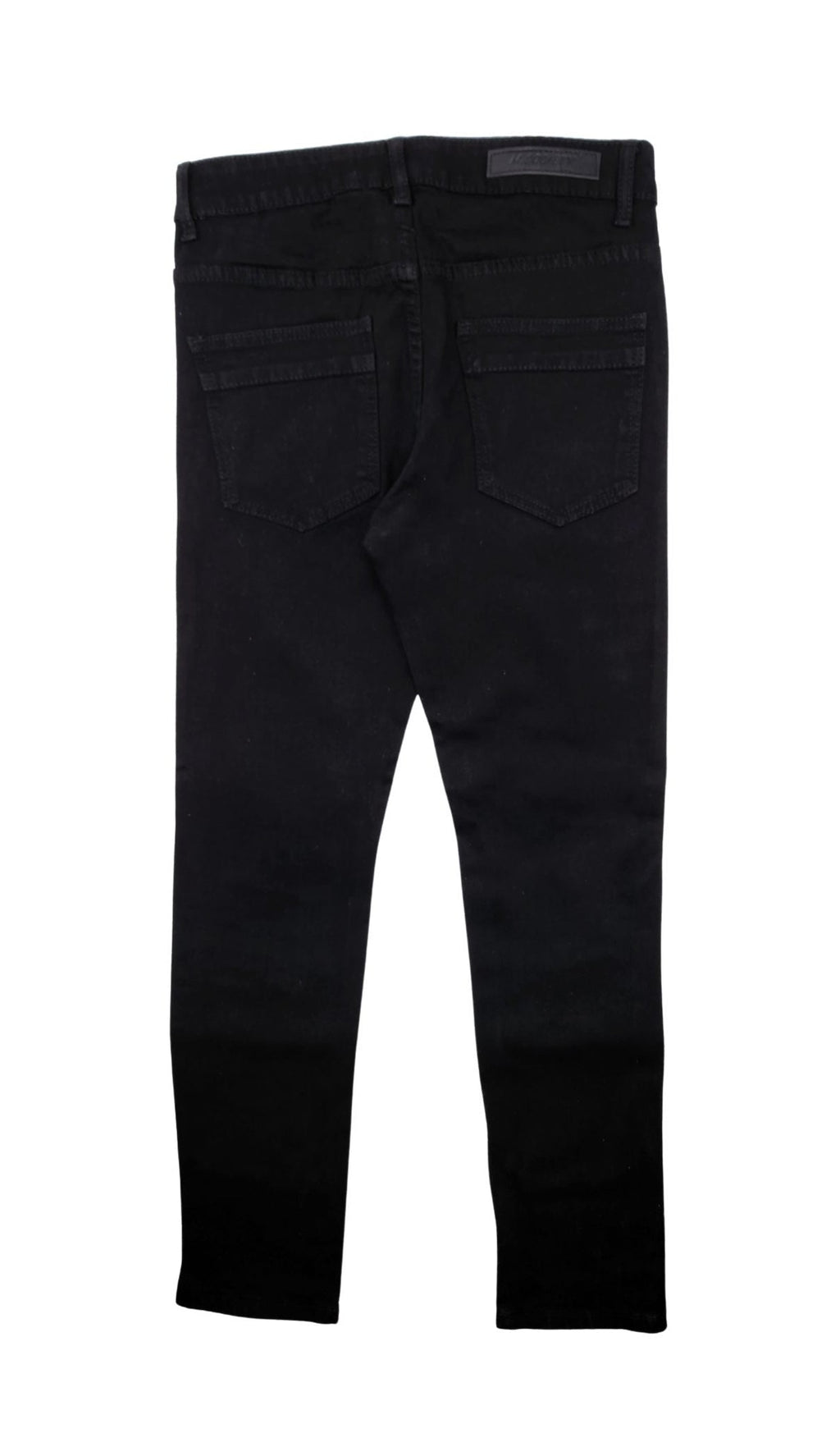 M.SOCIETY SUPER STRETCH SKINNY FIT JEANS w/ RIP TEAR (JET BLACK)