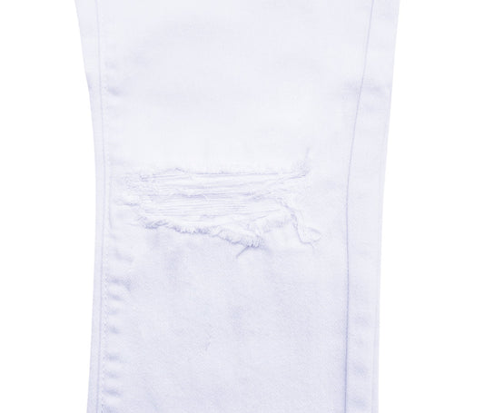M.SOCIETY SUPER STRETCH SKINNY FIT JEANS w/ RIP TEAR (WHITE)