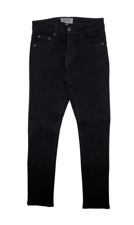 M.SOCIETY FASHION DENIM SUPER STRETCH SLIM STRAIGHT JEANS (JET BLACK)