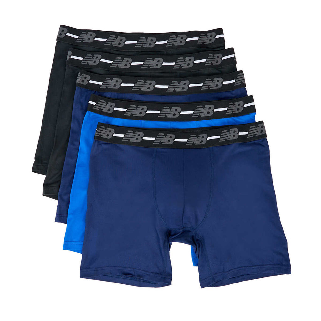 NEW BALANCE MEN'S PERFORMANCE BOXER BRIEF (5-PACK) (BLUE)