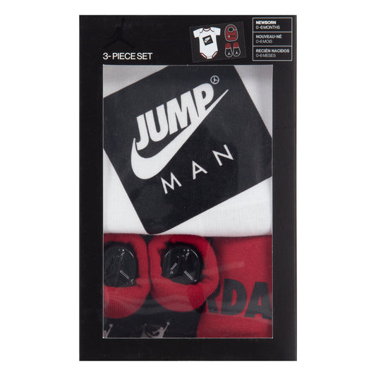 JORDAN 3 PIECE BABY SET (BODYSUIT/BIB/BOOTIES)