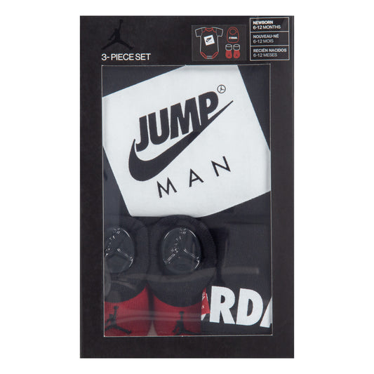 JORDAN 3 PIECE BABY SET (BODYSUIT/BIB/BOOTIES)