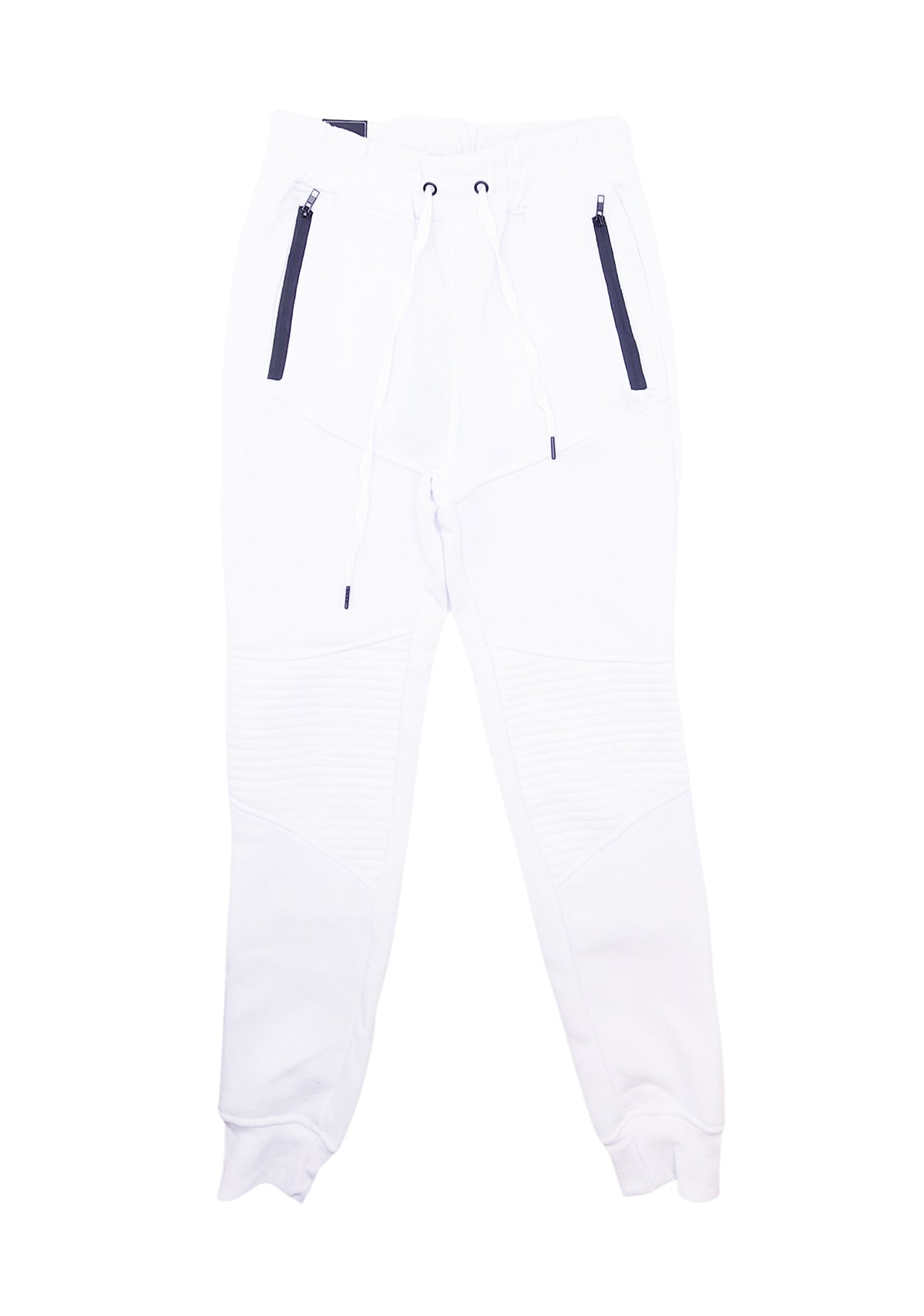BLEECKER & MERCER QUILTED MOTTO JOGGERS (WHITE)