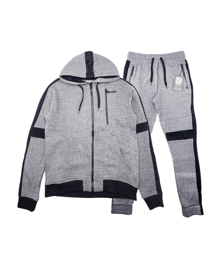 PLOREO MEN'S HOODIE/JOGGER FLEECE SET (CHARCOAL)