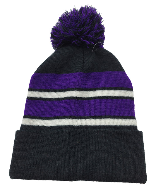PLAIN KNITTED TOQUES (PURPLE/BLACK)