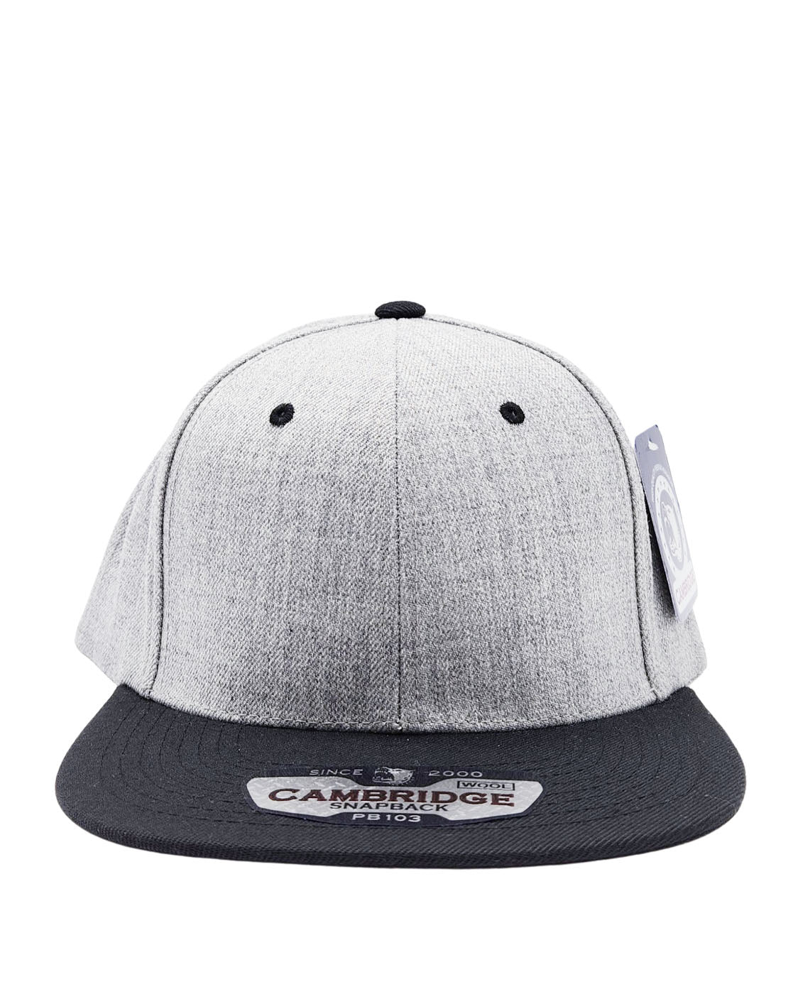 PIT BULL CAMBRIDGE WOOL BLENDED PLAIN SNAPBACK HAT (GREY/BLACK)