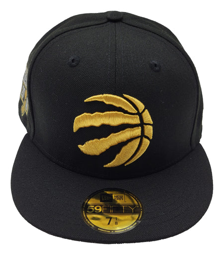 5950 TORONTO RAPTORS GOLD LOGO ON BLACK FITTED HAT