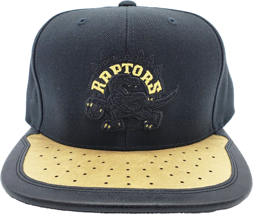 TORONTO RAPTORS OLD LOGO GOLD WITH BLACK SNAPBACK HAT