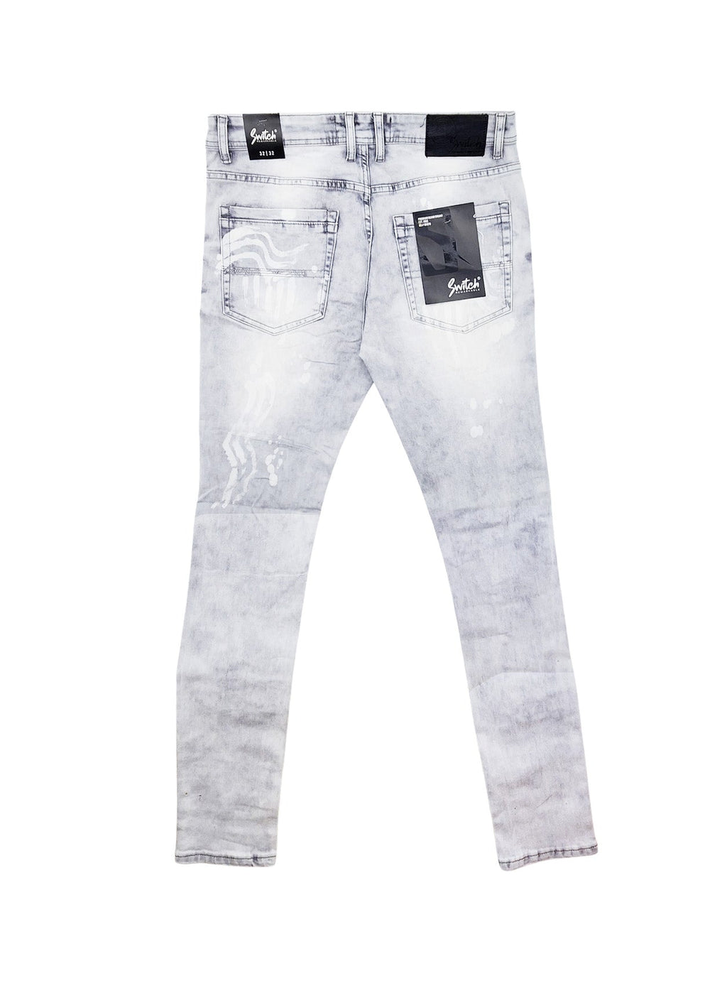 SWITCH MEN'S STRETCH RIPPED JEANS WITH PATCH (SF1608 GREY)