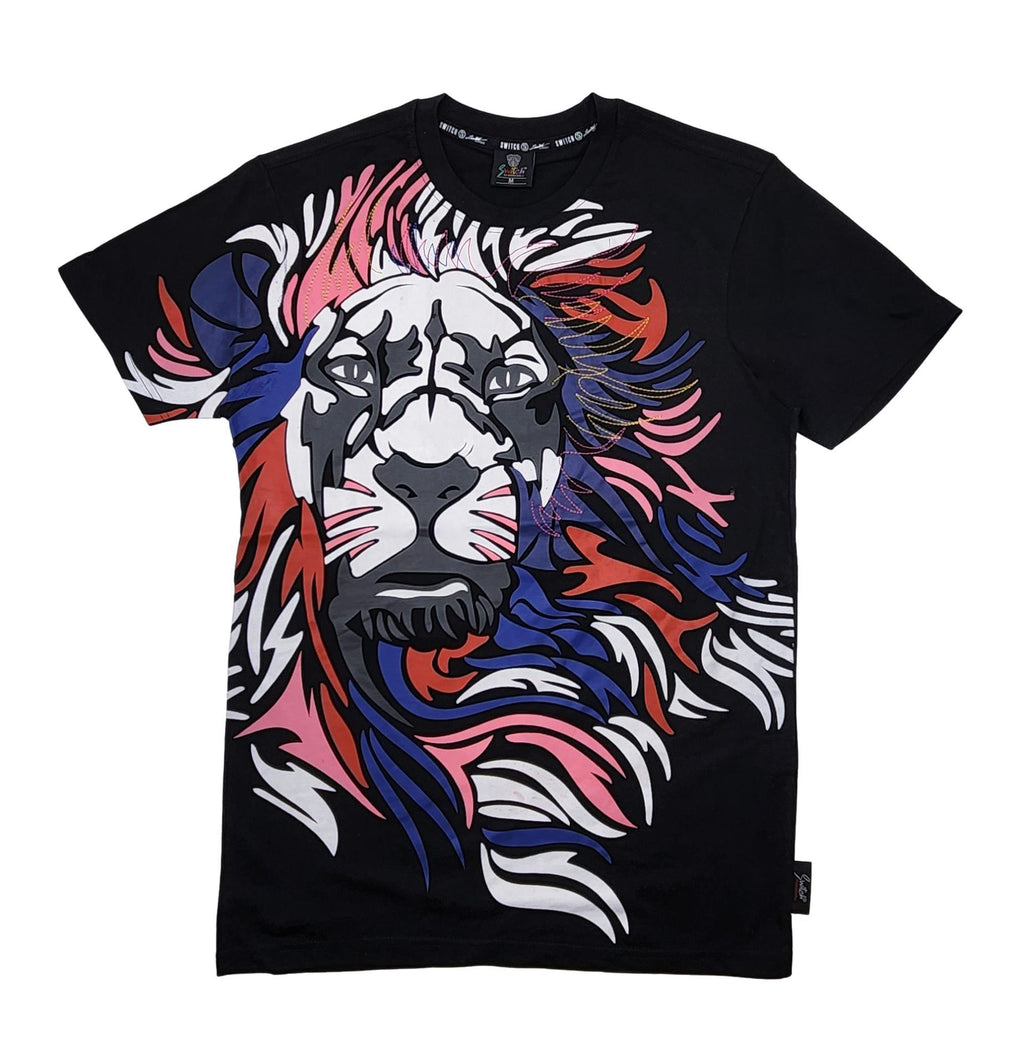 SWITCH MEN'S LION T-SHIRT/SHORTS SET (BLACK)