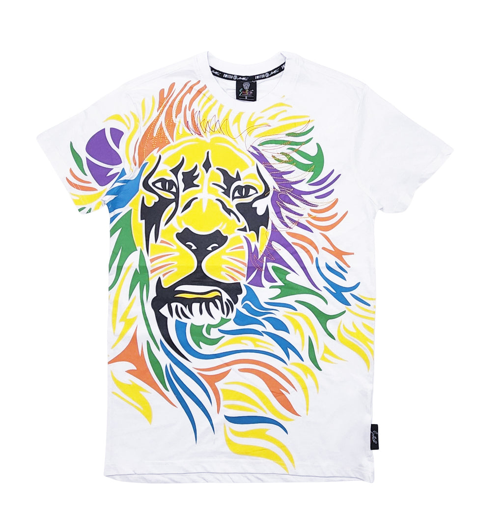 SWITCH MEN'S LION T-SHIRT/SHORTS SET (WHITE)