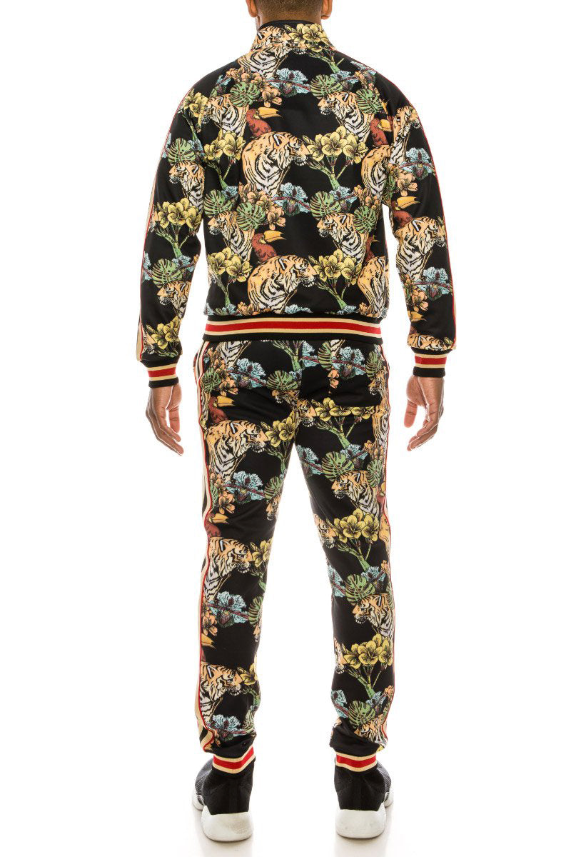 2 PCS JUNGLE TIGER PRINT TRACKSUITS WITH SIDETAPE (CAMO)