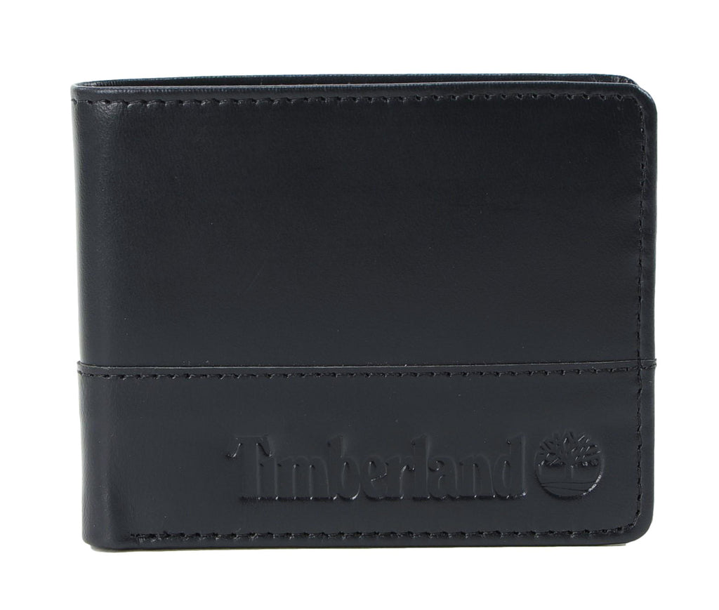 TIMBERLAND MEN'S LEATHER BIFOLD WALLET (BLACK)