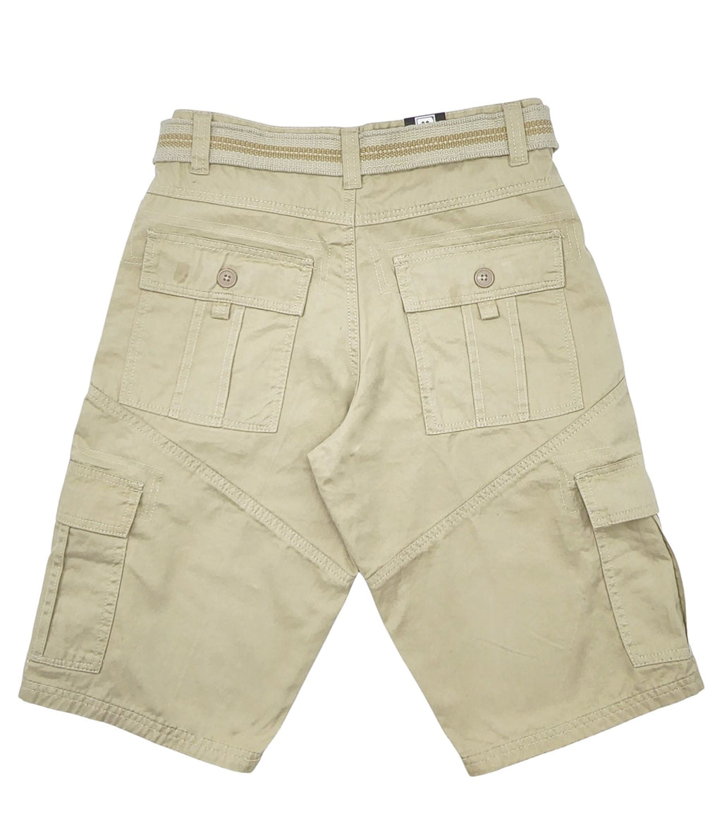 PLOREO MEN'S CARGO SHORTS WITH BELT (KHAKI)