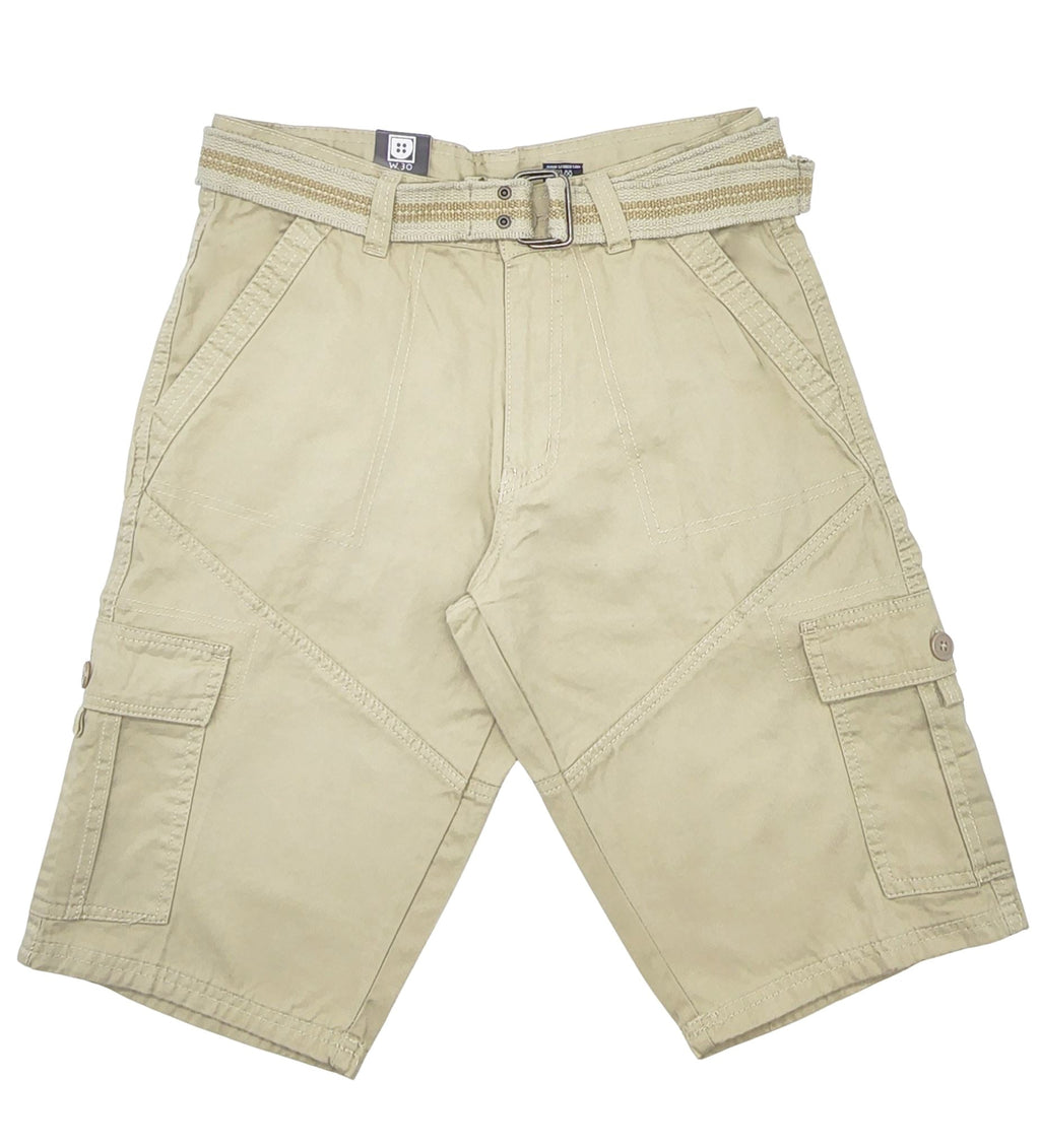 PLOREO MEN'S CARGO SHORTS WITH BELT (KHAKI)