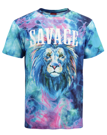 VICTORIOUS SAVAGE LION TIE DYE TEE