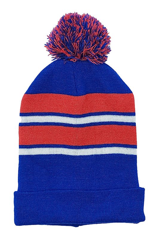 PLAIN KNITTED TOQUES (ROYAL/RED)