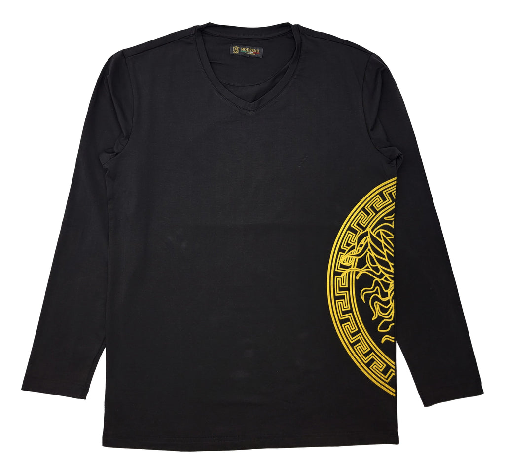 MODERNO FANCY L/S T-SHIRTS (MJP048 -BLACK)