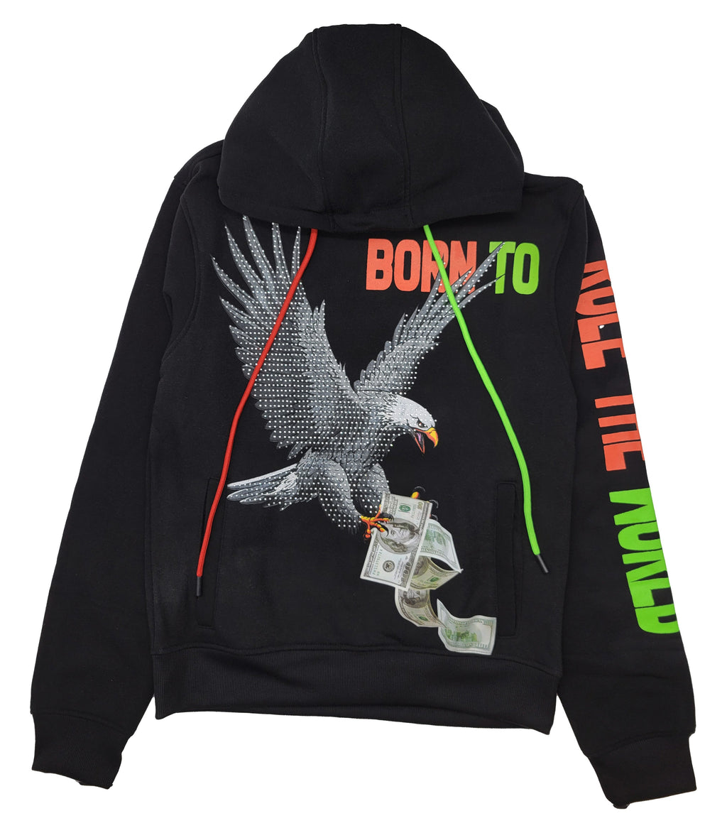 EAGLE RHINESTONE HOODIE (BLACK)