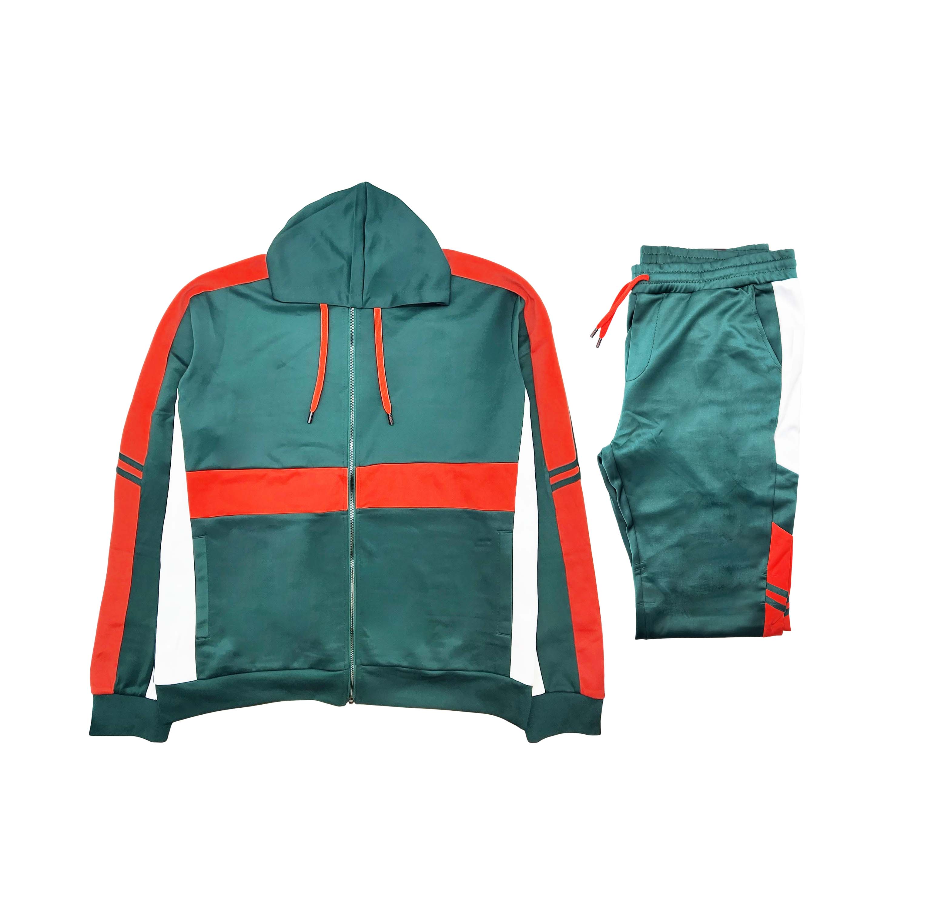 2 PCS VIP TRACKSUIT WITH HOOD (GREEN/RED/WHITE)