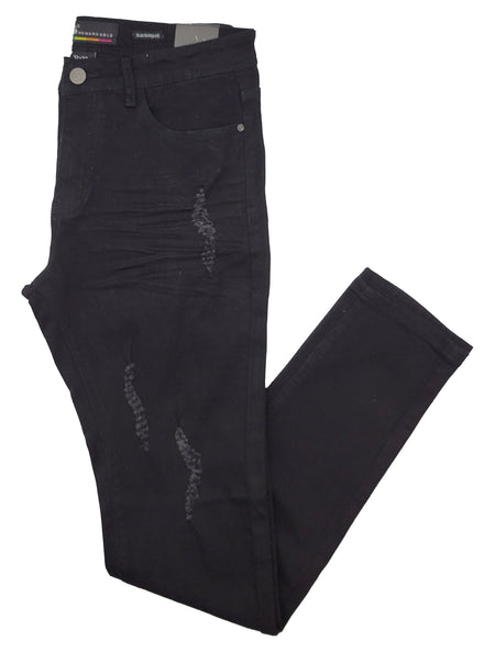 MEN'S RIPPED JEANS (SF1601 JET BLACK)