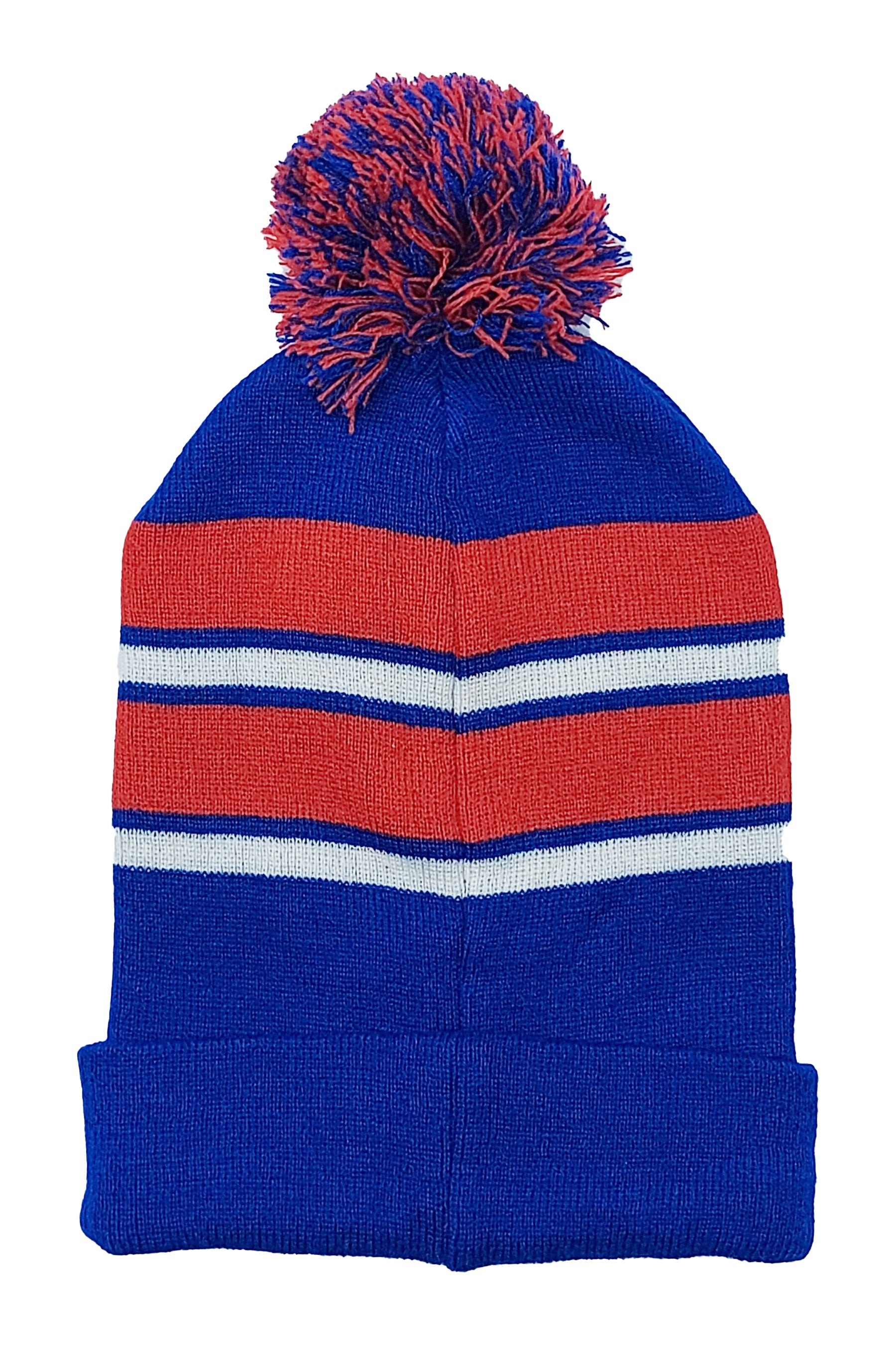 PLAIN KNITTED TOQUES (ROYAL/RED)