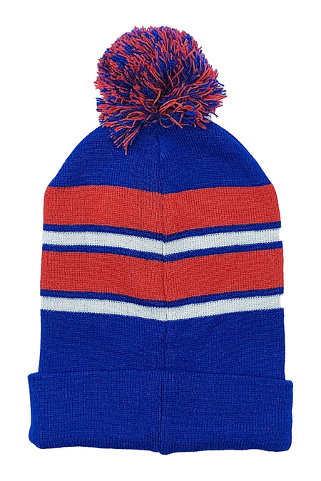 PLAIN KNITTED TOQUES (ROYAL/RED)