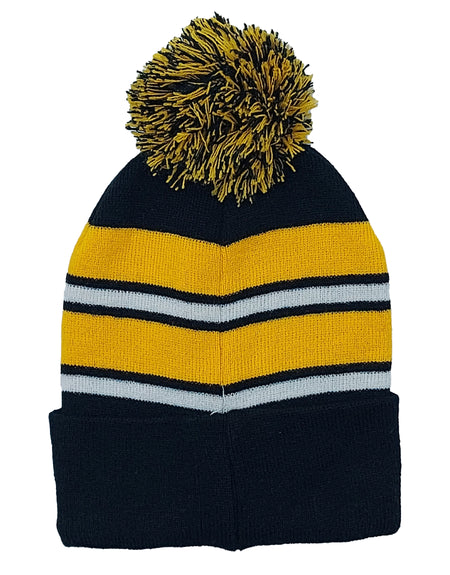 PLAIN KNITTED TOQUES (BLACK/YELLOW)