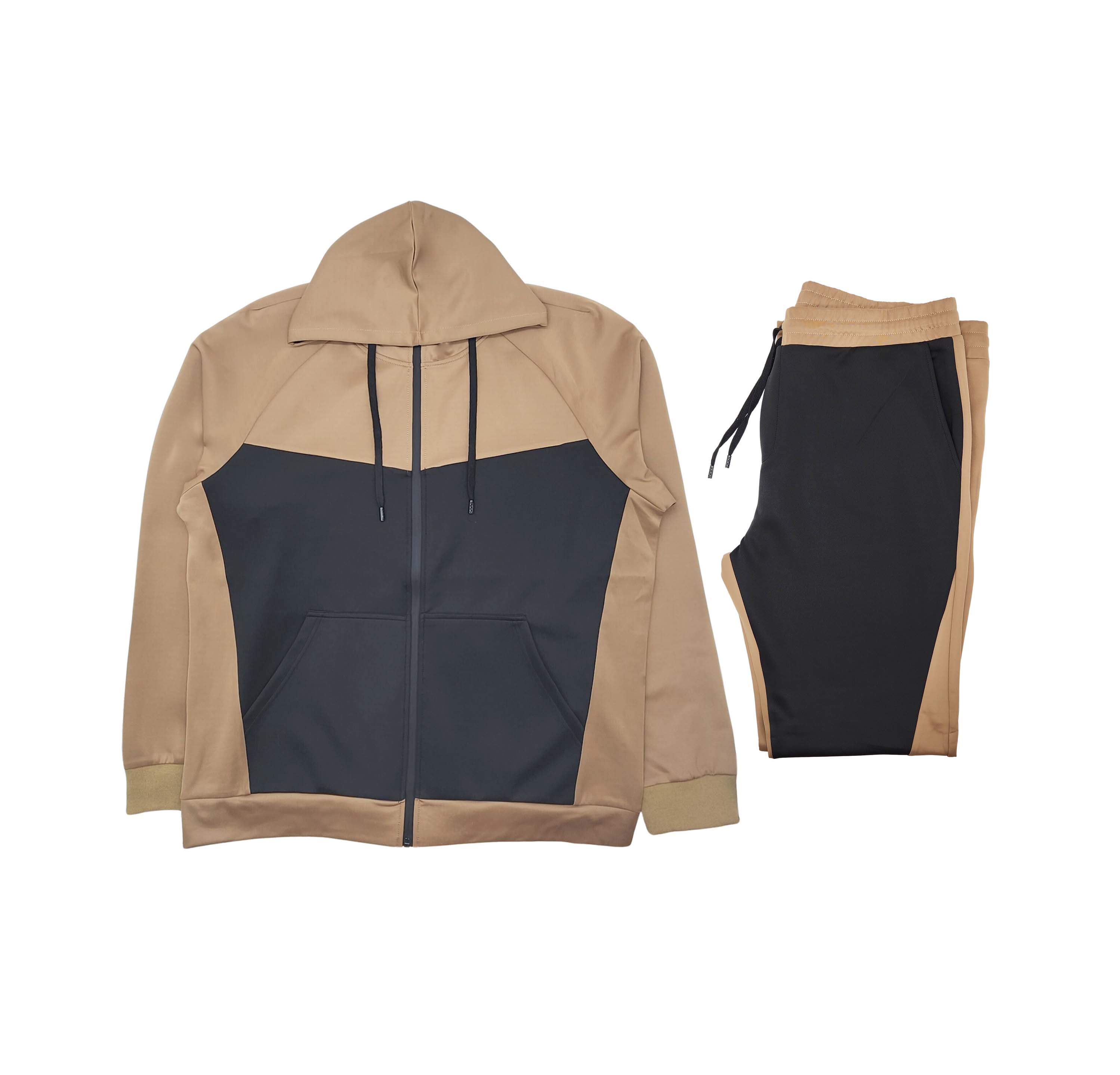 2 PCS VIP TRACKSUIT WITH HOOD (KHAKI)