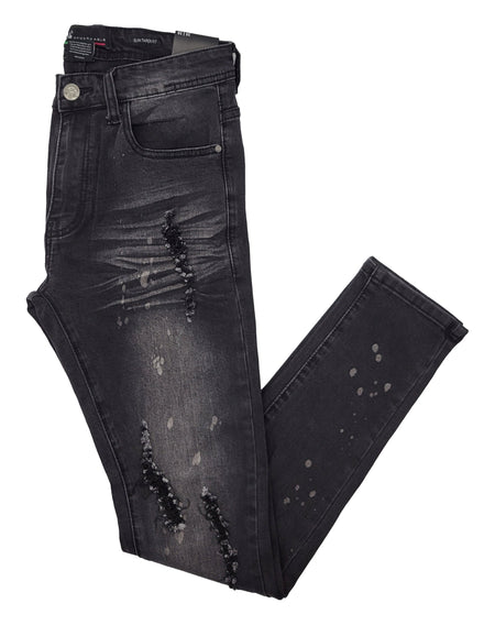 MEN'S RIPPED JEANS (SF1601 BLACK)