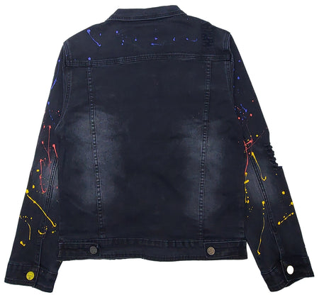 RIPPED DENIM JACKETS(BLACK)