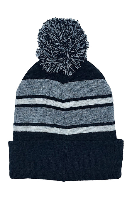 PLAIN KNITTED TOQUES (BLACK/GREY)